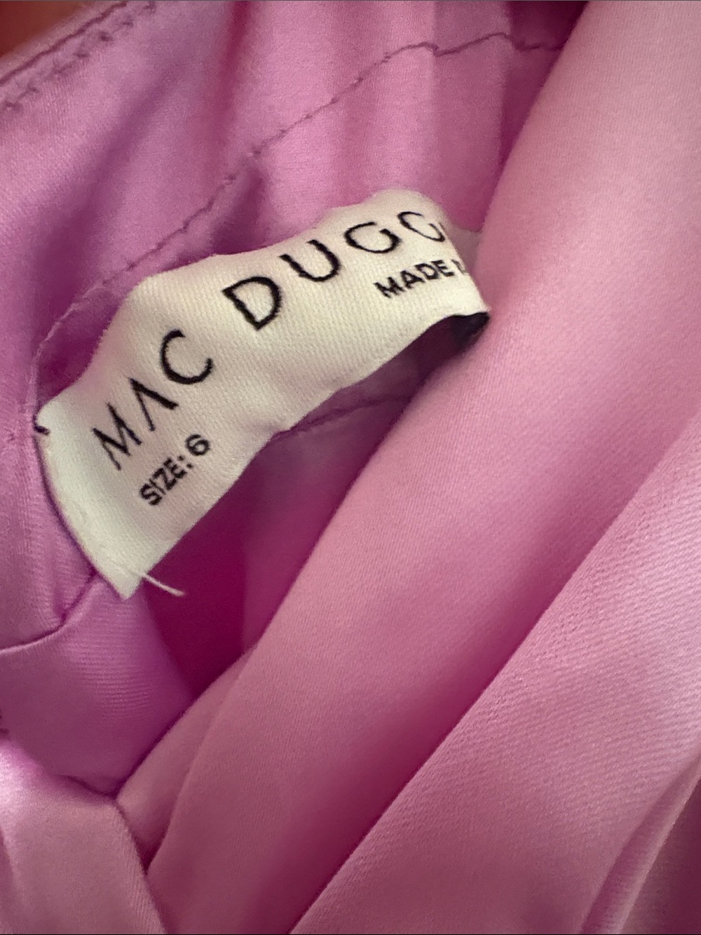 Mac Duggal Lavender Satin Gown with Embellished Bow - Picture 3 of 3